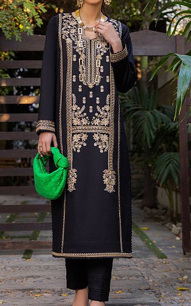 Asim Jofa Black Cambric Kurti | Pakistani Lawn Suits- Image 1