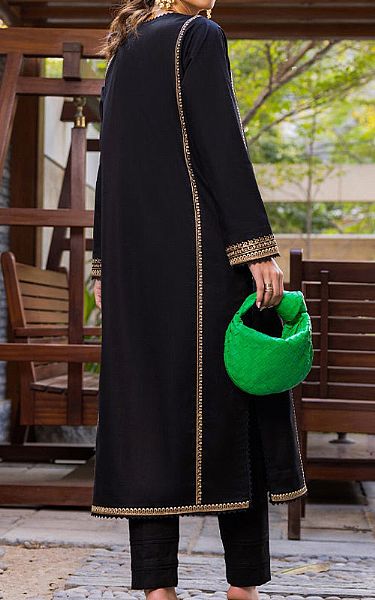 Asim Jofa Black Cambric Kurti | Pakistani Lawn Suits- Image 2