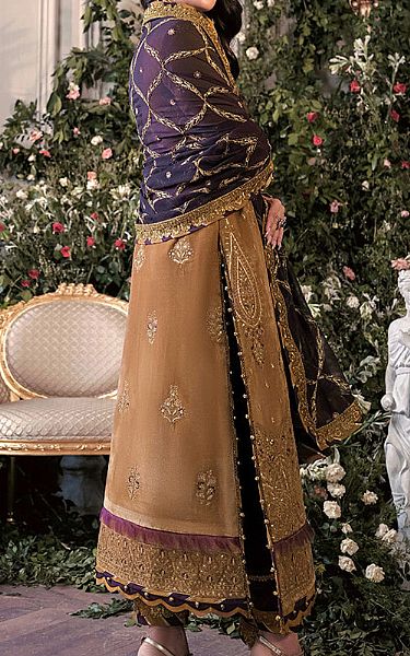 Asim Jofa Fawn Velvet Suit | Pakistani Dresses in USA- Image 2