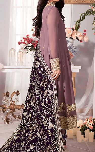 Asim Jofa Tea Rose Chiffon Suit | Pakistani Embroidered Chiffon Dresses- Image 2