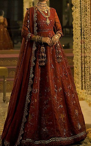 Red Chiffon Suit | Asim Jofa Pakistani Chiffon Dresses