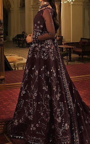 Asim Jofa English Violet Chiffon Suit | Pakistani Dresses in USA- Image 2