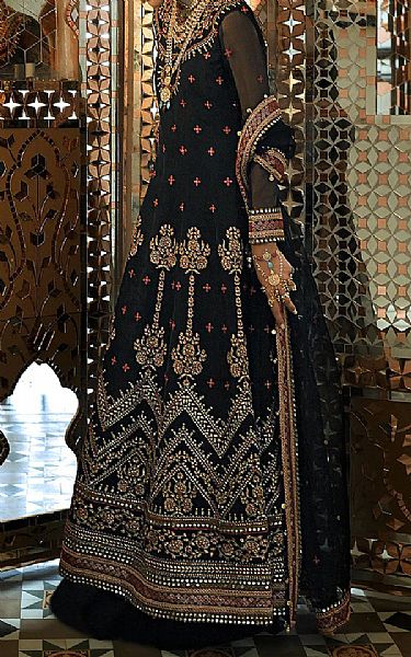 Black Chiffon Suit | Asim Jofa Pakistani Chiffon Dresses
