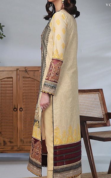 Asim Jofa Ivory/Plum Lawn Suit (2 Pcs) | Pakistani Lawn Suits- Image 2