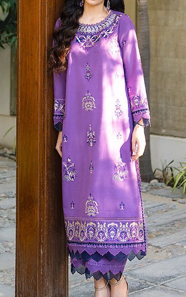 Asim Jofa Amethyst Purple Lawn Suit (2 Pcs) | Pakistani Lawn Suits- Image 1