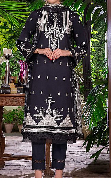 Asim Jofa Black Cambric Suit | Pakistani Lawn Suits- Image 1