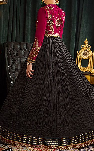 Asim Jofa Black Velvet Suit | Pakistani Dresses in USA- Image 2