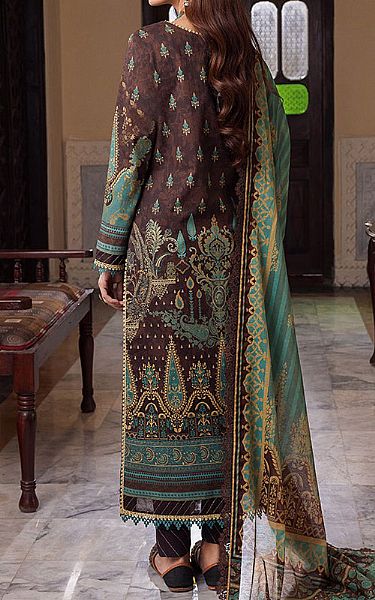 Asim Jofa Seal Brown Cotton Suit | Pakistani Winter Dresses- Image 2