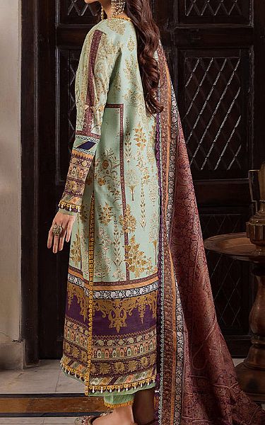 Asim Jofa Mint Green Slub Suit | Pakistani Winter Dresses- Image 2