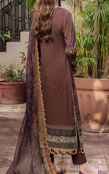 Asim Jofa Redwood Brown Cotton Suit | Pakistani Winter Dresses- Image 2