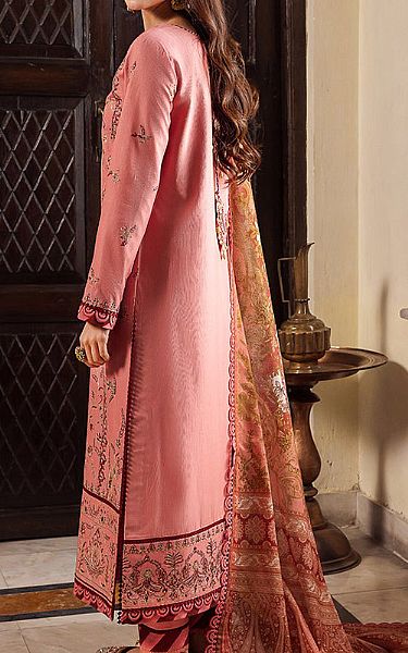 Asim Jofa Tea Pink Cotton Suit | Pakistani Winter Dresses- Image 2