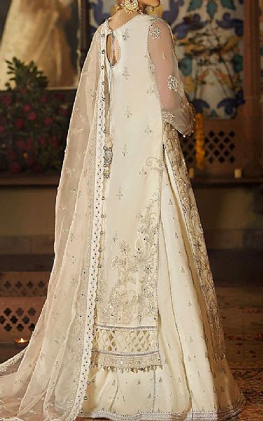 Asim Jofa Off-white Organza Suit | Pakistani Wedding Dresses- Image 2