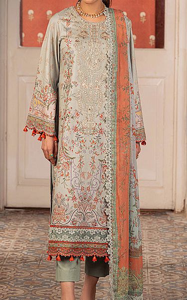 Asim Jofa Light Pistachio Jacquard Suit | Pakistani Lawn Suits- Image 1