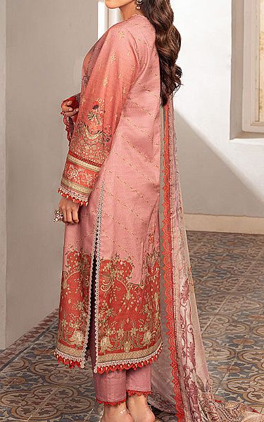 Asim Jofa Tea Pink Jacquard Suit | Pakistani Lawn Suits- Image 2