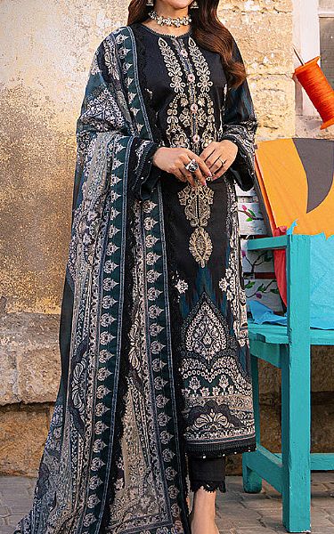 Asim Jofa Black Jacquard Suit | Pakistani Lawn Suits- Image 1