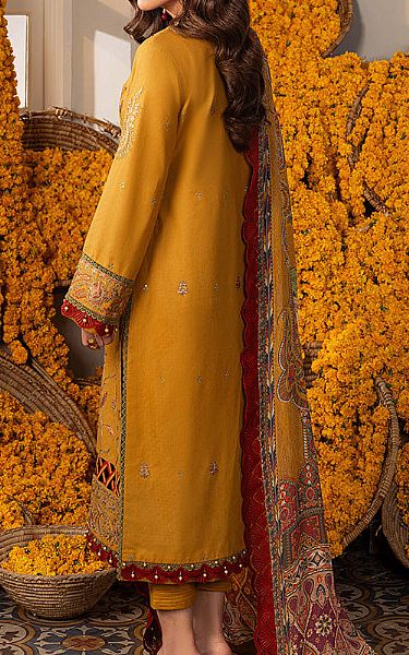 Asim Jofa Mustard Jacquard Suit | Pakistani Lawn Suits- Image 2