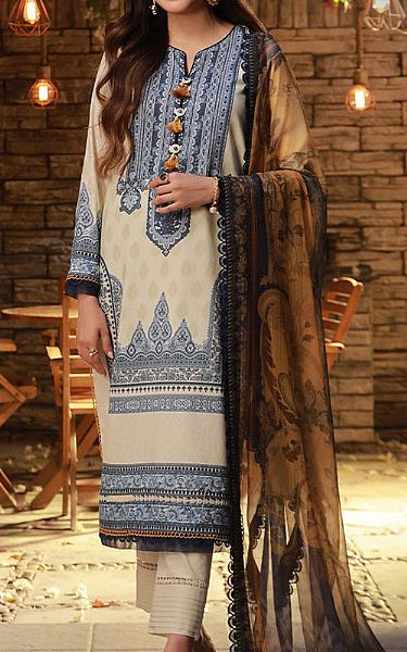 Asim Jofa Ivory Cambric Suit | Pakistani Lawn Suits- Image 1