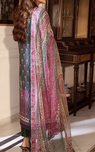 Asim Jofa Green/Purple Cambric Suit (2 Pcs) | Pakistani Lawn Suits- Image 2