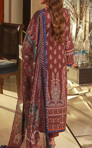 Asim Jofa Auburn Red Cambric Suit (2 Pcs) | Pakistani Lawn Suits- Image 2