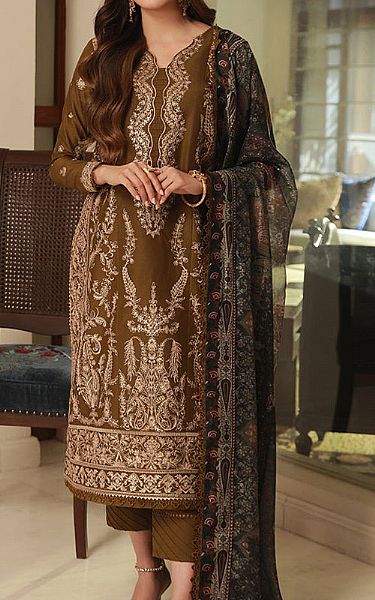 Asim Jofa Bronze Cambric Suit | Pakistani Lawn Suits- Image 1