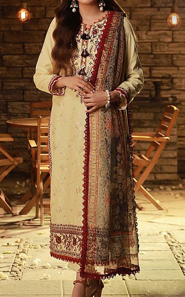 Asim Jofa Ivory Cambric Suit | Pakistani Lawn Suits- Image 1