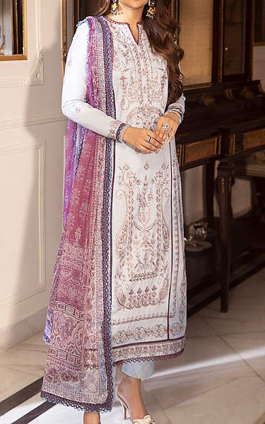 Asim Jofa Sky Blue Cambric Suit | Pakistani Lawn Suits- Image 1