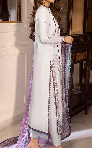 Asim Jofa Sky Blue Cambric Suit | Pakistani Lawn Suits- Image 2