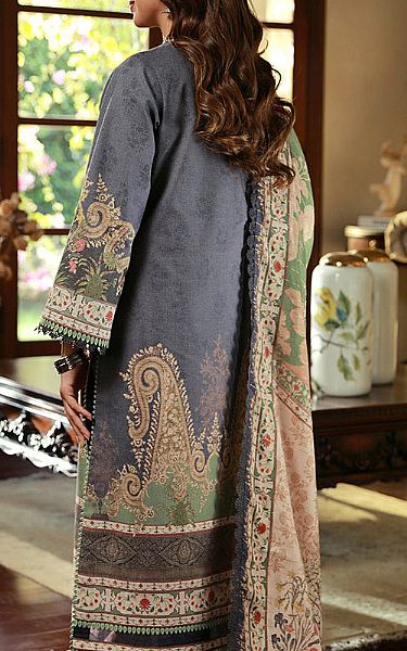 Asim Jofa Light Grey Karandi Suit | Pakistani Winter Dresses- Image 2