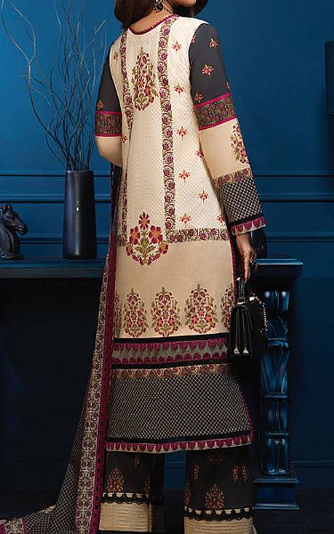 Asim Jofa Ivory Black Cambric Suit | Pakistani Winter Dresses- Image 2