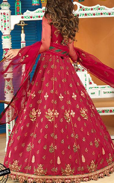 Crimson Organza Suit | Asim Jofa Pakistani Chiffon Dresses