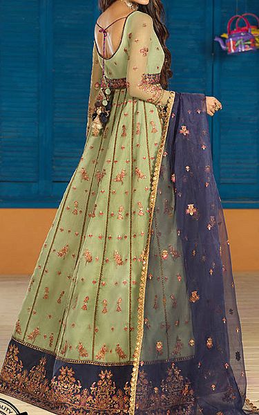 Tea Green Organza Suit | Asim Jofa Pakistani Chiffon Dresses