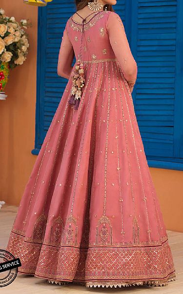 Pastel Red Organza Suit | Pakistani Dresses in USA