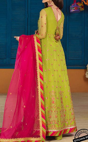 Apple Green Organza Suit | Asim Jofa Pakistani Chiffon Dresses