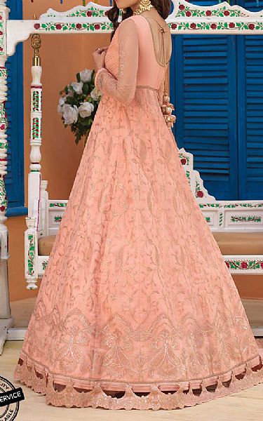 Peach Organza Suit | Asim Jofa Pakistani Chiffon Dresses