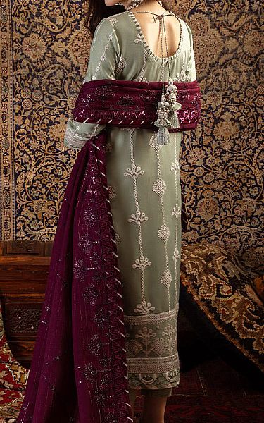 Asim Jofa Pistachio Twill Suit | Pakistani Winter Dresses- Image 2