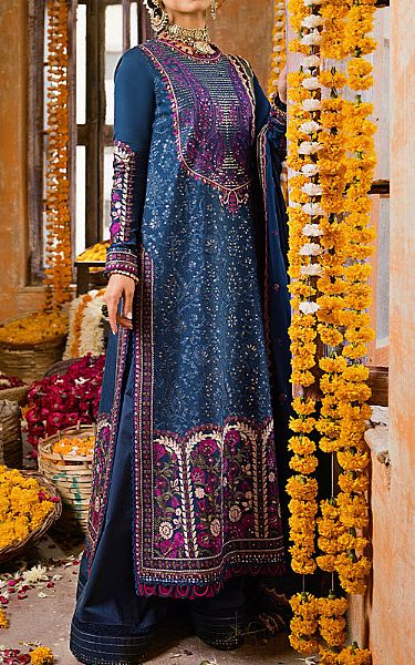 Asim Jofa Teal Blue Lawn Suit | Pakistani Lawn Suits- Image 1