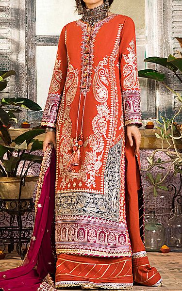 Asim Jofa Safety Orange Lawn Suit | Pakistani Lawn Suits- Image 1