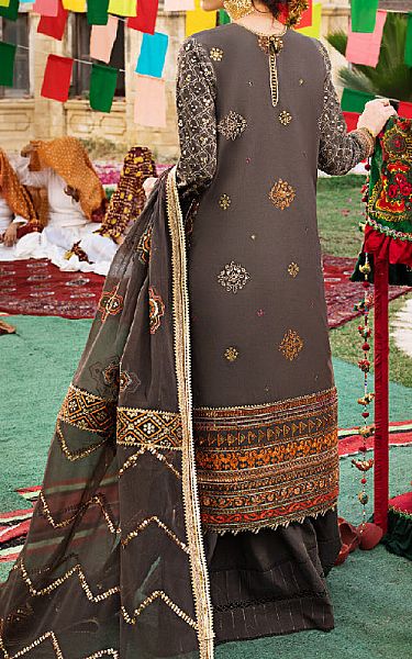 Asim Jofa Dark Grey Lawn Suit | Pakistani Lawn Dress in USA- Image 2