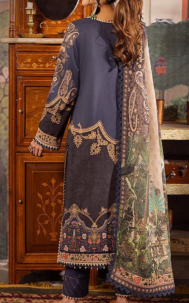 Asim Jofa Navy Cambric Suit | Pakistani Winter Dresses- Image 2
