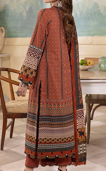 Asim Jofa Bronze/Peach Cambric Suit | Pakistani Winter Dresses- Image 2