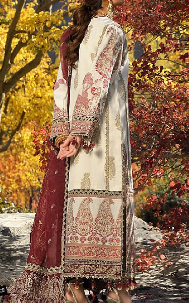 Asim Jofa White Jacquard Suit | Pakistani Lawn Suits- Image 2