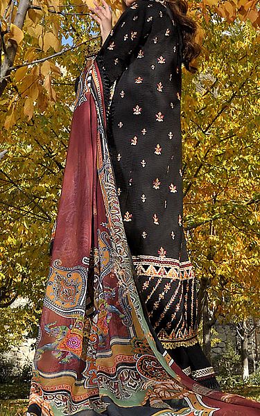 Asim Jofa Black Jacquard Suit | Pakistani Lawn Suits- Image 2