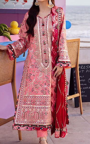 Asim Jofa Pink Lawn Suit | Pakistani Lawn Dress in USA- Image 1