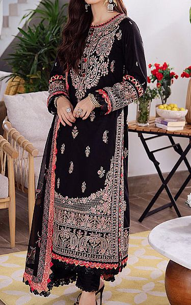 Asim Jofa Black Lawn Suit | Pakistani Lawn Dress in USA- Image 1