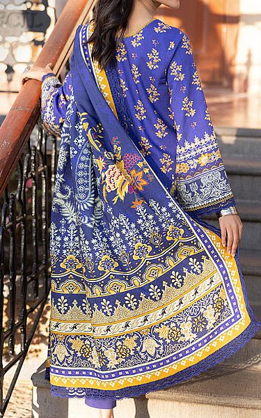 Asim Jofa Dusky Blue Viscose Suit | Pakistani Winter Dresses in USA- Image 2
