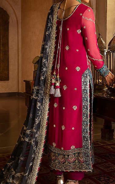 Asim Jofa Magenta Chiffon Suit | Pakistani Embroidered Chiffon Dresses- Image 2