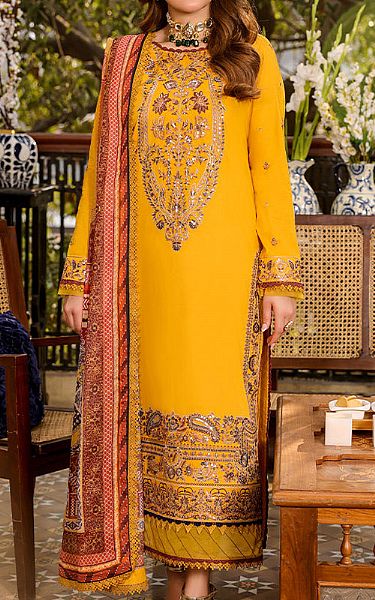 Asim Jofa Mustard Cambric Suit | Pakistani Lawn Suits- Image 1