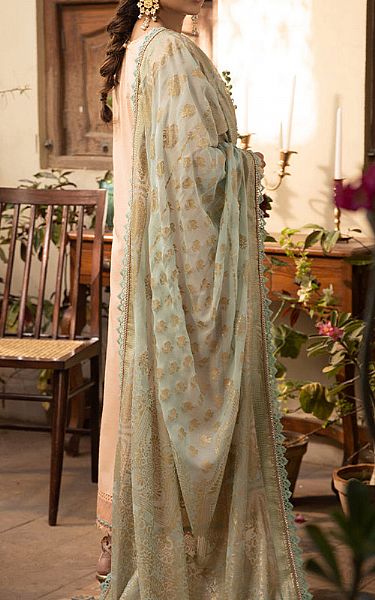 Asim Jofa Peach Cambric  Suit | Pakistani Lawn Suits- Image 2