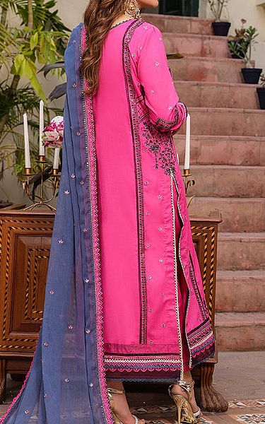 Asim Jofa Hot Pink Cambric Suit | Pakistani Lawn Suits- Image 2