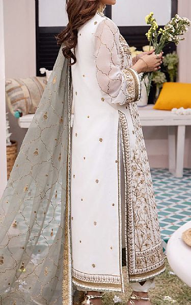 Asim Jofa White Chiffon Suit | Pakistani Embroidered Chiffon Dresses USA- Image 2